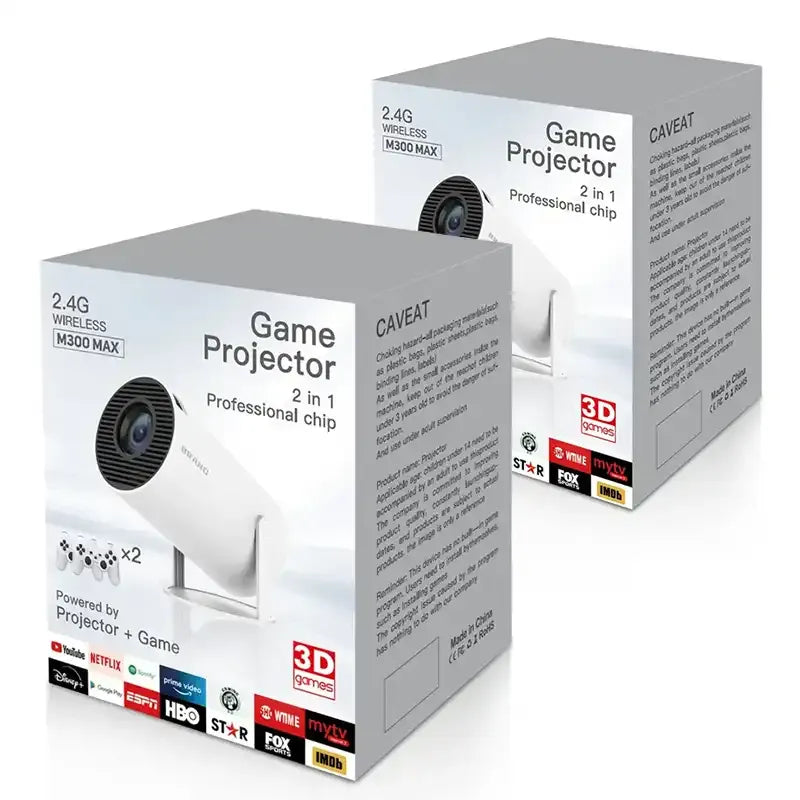 Proyector M300 Max Con 10.000 Juegos y 2 mandos de Regalo