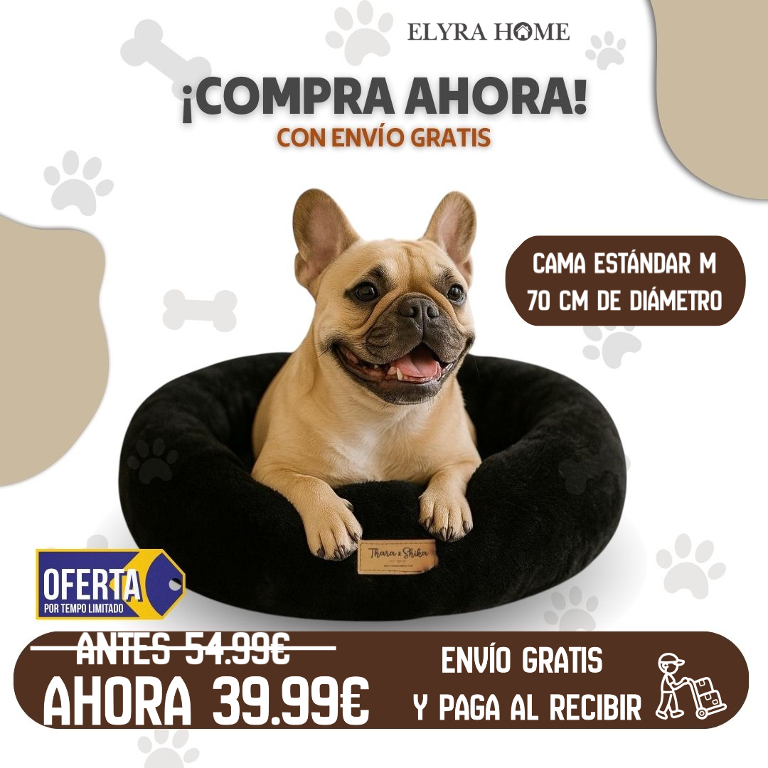 CAMA PREMIUM REDONDA ANTIESTRÉS + REGALO PARA TU MASCOTA