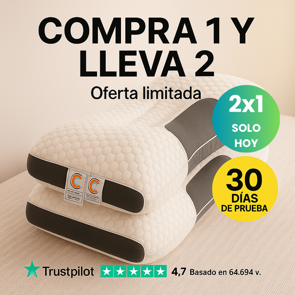 1+1 GRATIS | AirSleep™  Almohada Cervical Premium + 2 Fundas Incluidas