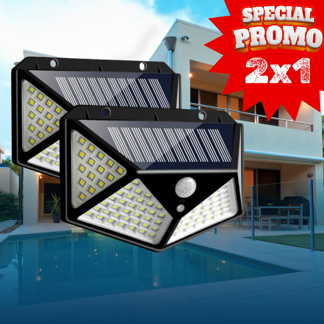 Luminek™  2 KITS DE LAMPARA SOLAR CON SENSOR DE MOVIMIENTO  1 + 1 GRATIS