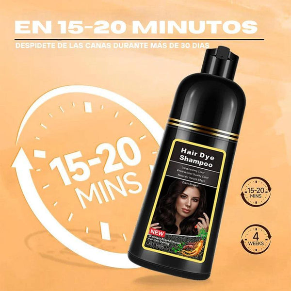 Champú Anti-Canas HairDye™ – Recupera tu color | Pack 2x100ml o 500ml Familiar