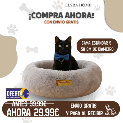 CAMA PREMIUM REDONDA ANTIESTRÉS + REGALO PARA TU MASCOTA