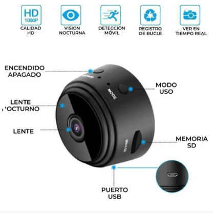 Mini Cámara A9 Wifi con Conexión Remota y Alta Definición 1080P